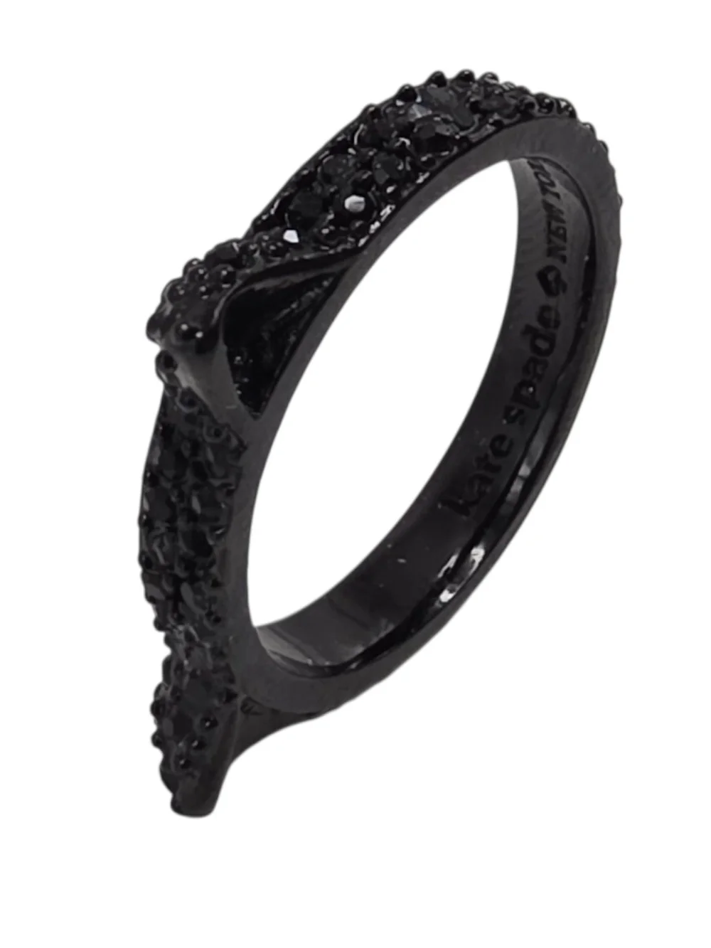 Kate Spade New York Jazz Things Up Pave Black Cat Ring Size 6 RETIRED
